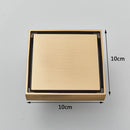 Rozin Brushed Gold Floor Drains 10*10cm Invisible Bathroom Floor Drain Matte Black Square Shower Deodorant Waste Drain Strainer