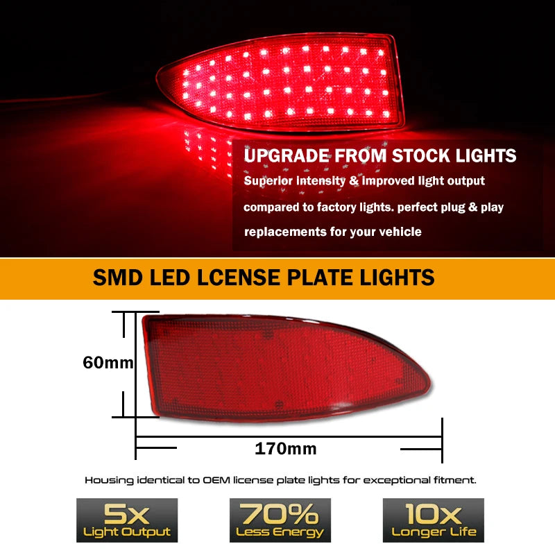 iJDM Car LED Tail Rear Bumper Reflector Lights For Lexus IS250 IS350 Function as Tail,Brake & Rear Fog Lamps,Turn Light 06-2013