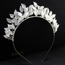 Handgewebtes Haarband Blatt Perle Stirnbänder für Frauen Braut Krone Tiara Hochzeit Haarschmuck