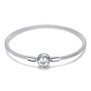 BISAER 925 Sterling Silber Dämonenauge Armbänder Blau Böse Augen Armreifen Pavefassung Zirkon 17-21CM für Damen Party Feiner Schmuck