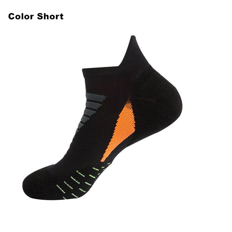 Professional Running Socks Cotton Thick Terry Socks Summer Basketball Tennis Men Sports Socks Shock Absorption Moisture Wicking