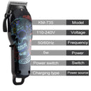 Kemei Cordless hair clipper professional hair trimmer men electric powerful beard hair cutting machine lithium battery 100v-240v