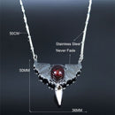 Gothic Vampire Bat Wing Stainless Steel Necklace for Women Silver Color Witchy Gift Necklaces Hip Hop Jewelry Chain N4031S02