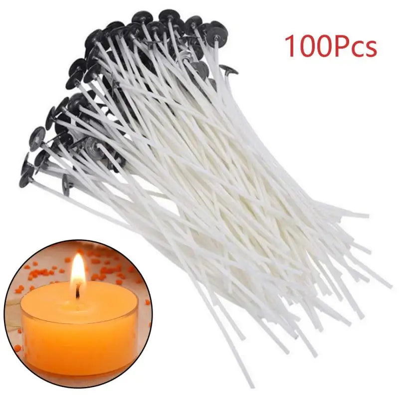 100Pcs/Lot Cotton Candle Wick Flameless Smokeless Wick Candle Light Making Birthday Party Christmas Candle Decor 9/15/20cm