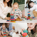Baby Wooden Building Block BPA Free Montessori Educational Toy Rainbow Stacked Stone Balanced Stacking Toys Children Gifts