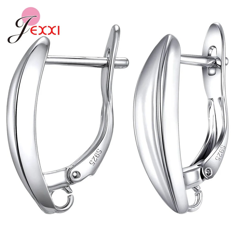 Hollow Design 925 Sterling Silver Ear Hooks Clasps Jewelry Findings Earrings For Women Geometric DIY Earwire Accessories