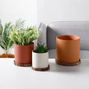 1pc New Nordic Style Ceramic Cement Flower Pot Tray Bottom Home Decoration Ceramic Garden Plate