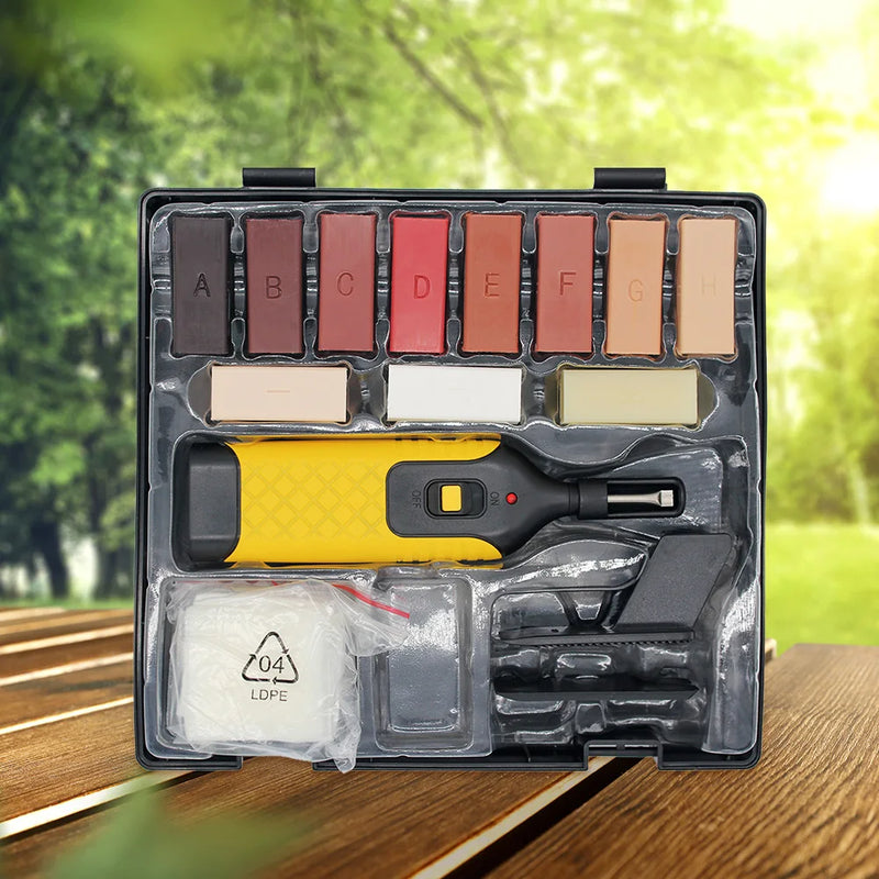 Manual Laminate Floor Repair Kit Furniture Scratch Fix Wax System Floor Worktop Sturdy Casing Chips Scratches Mending Tool Set
