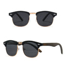 GCV Handmade Classic Leading Par Wooden Sunglasses Men Women Polarized UV400 Protection Semi-Rimless Retro Eyewear Oculos Party