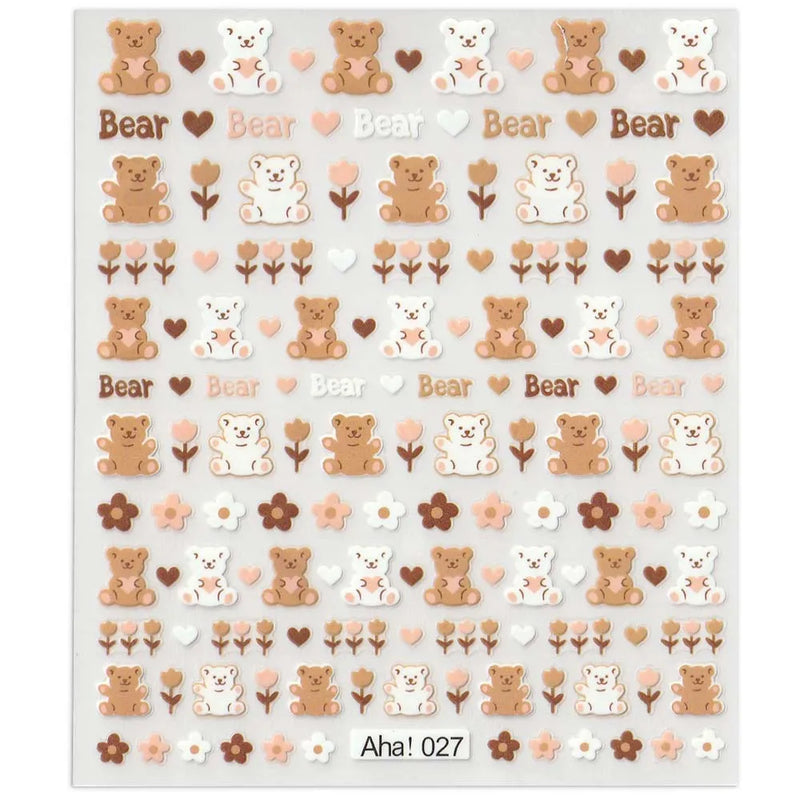 42Model Sticker Nail Decal 3D Adhesive Patch,Smile/Animal/Flower Nail Art Decorations Manicure Sticker Easter Day Design Decal-