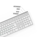 Russian wireless keyboard, ergonomic design, rechargeable mouse, 2400DPI, wireless mute design stable connection,silver white