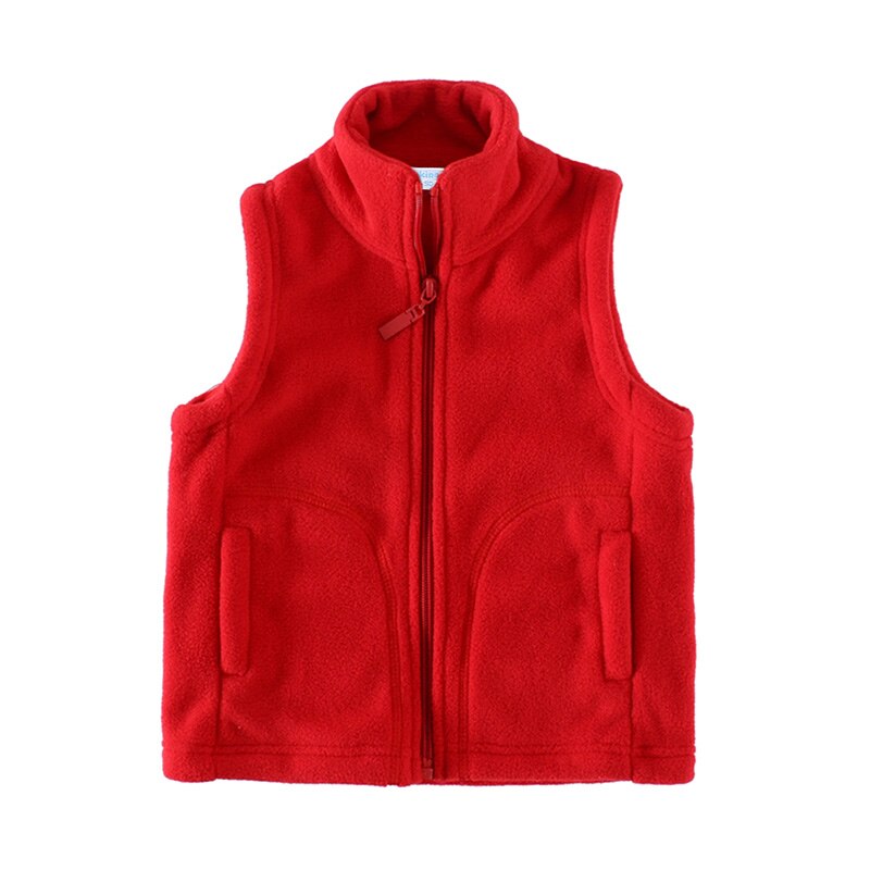 Mudkingdom Cute Girls Boys Fleece Vest Lightweight Full Zipper Sleeveless Jacket Kids Clothes Solid Toddler Coat Autumn Winter