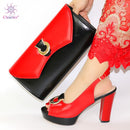 Neue Ankunft Italienische Schuhe mit passenden Taschen-Set, verziert mit Strass, Damen Schuhe und Taschen zum Anpassen Set Italien Party Pumps