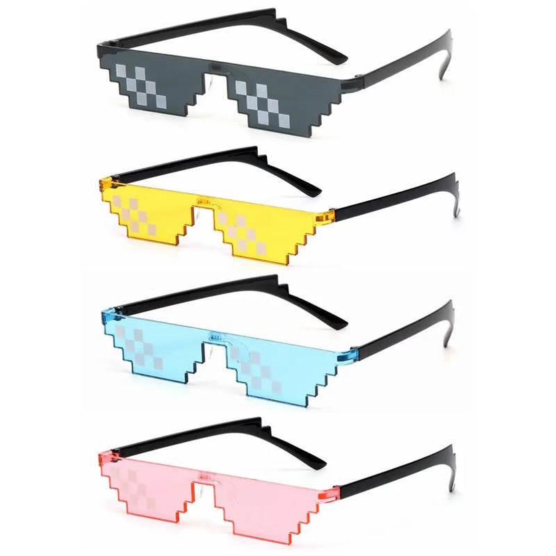 1PC NEW Mosaic Sunglasses Trick Toy Thug Life Glasses Deal With It Glasses Pixel Black Mosaic Sunglasses Cool Jokes Funny Toys