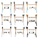 1Set Nordic Style Baby Gym Play Nursery Sensory Ring-pull Toy Wooden Frame Infant Room Toddler Clothes Rack Gift Kids Decor
