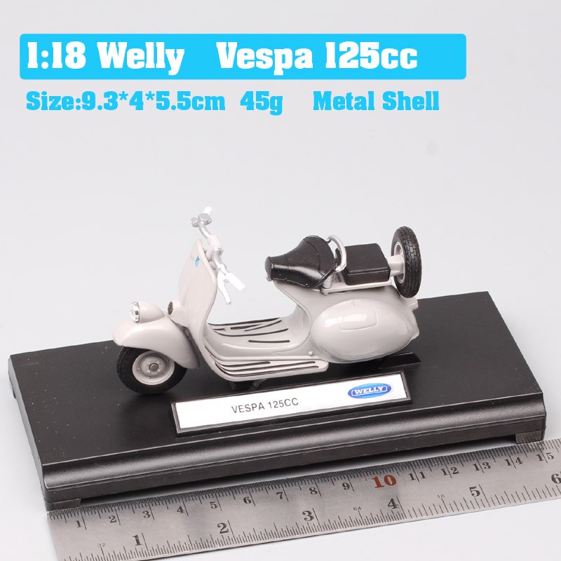 1:18 scale Piaggio Vespa Scooter 98 PK 125 GTR P150X 300 MP5 Primavera GTS motorcycle moto bike diecast vehicles toys model kids