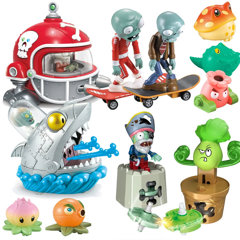 PLANTS VS ZOMBIES 2 PVZ Toys Complete Set Of Boys Anime Figure Combat gyro Children's Dolls Kids Birthday Toy Gifts