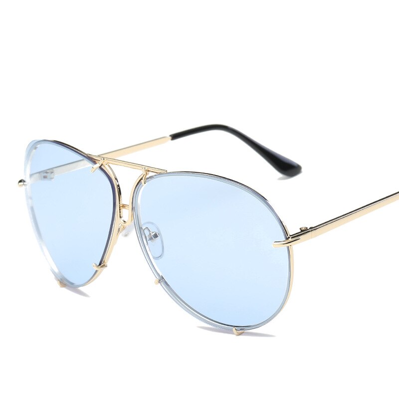 New Pilot Sunglasses Women Oversized Luxury Clear blue Sun Glasses For Female Cool Mirror Vintage Lady Gradient Shades UV400