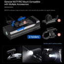 NATFIRE 10000mAh Bicycle Light Digital Battery Indicator USB Rechargeable Bike Light Set with 3 Holders 7000LM 8 LED Flashlight