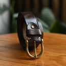 Handmade Classic Retro Style Pure Copper Horseshoe Buckle No interlayer Cowhide Men's Belt Genuine Leather Jeans Man design Belt