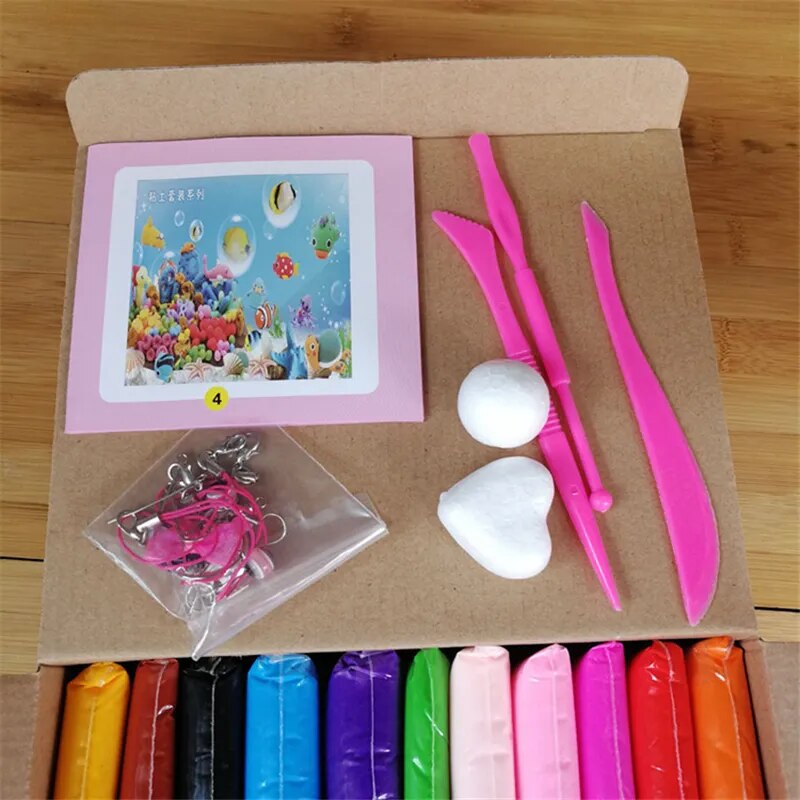New 24pcs/set Ultralight Clay 24 Colors DIY 5D Color Mud Space Mud Children's Toy Boxed olymer Modelling Clay With Tools