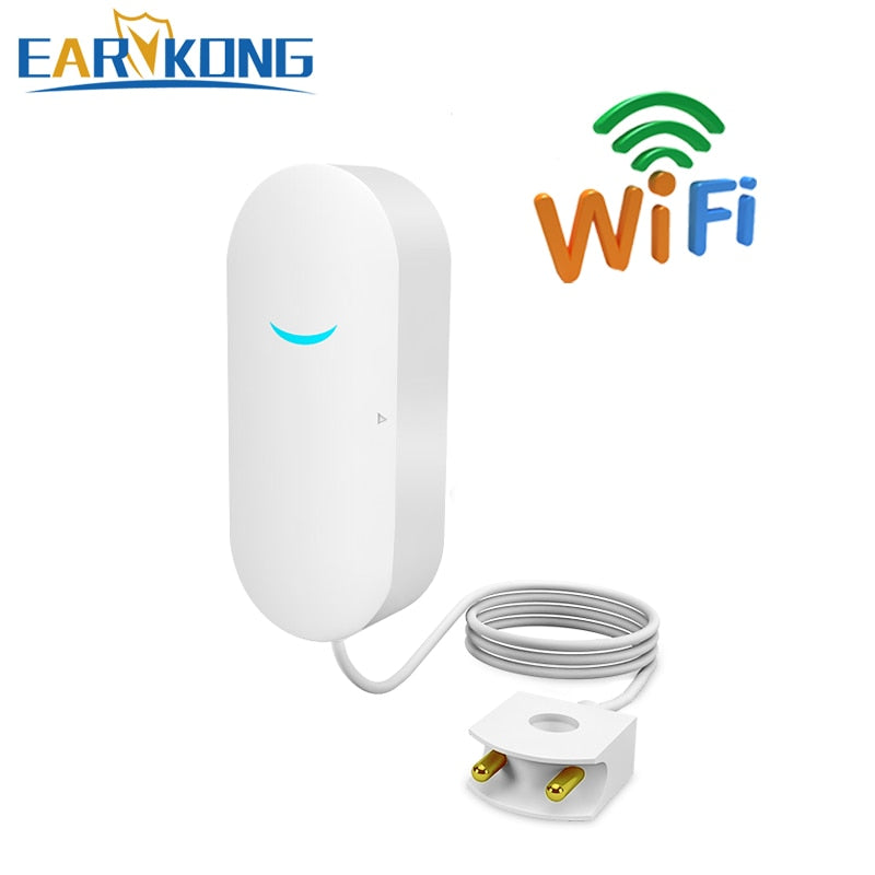 EARYKONG Tuya WiFi Water Leakage Sensor Independent Liquid Leak Alarm 4 Versions Available Easy Installation