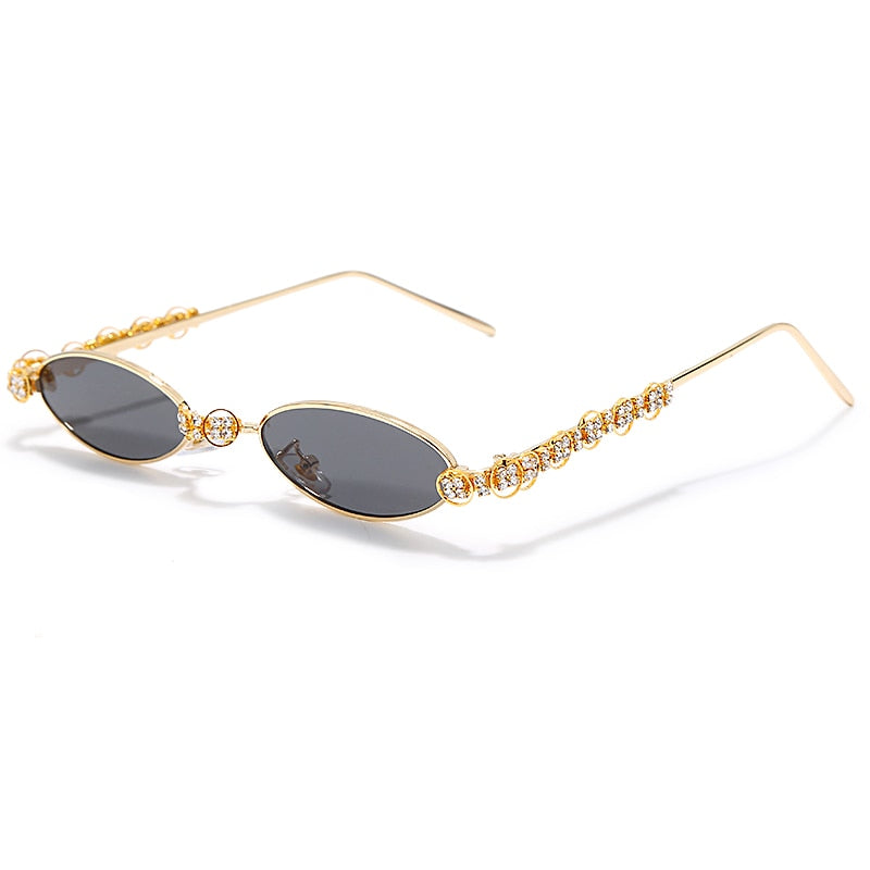 Round Rhinestone Sunglasses Women 2020 Fashion Steampunk Diamond Sunglasses Crystal Vintage Shades Eyeglasses Sunglasses Oval