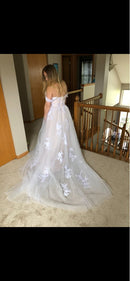 LORIE Lace Wedding Dresses 2020 Off the Shoulder Appliques A Line Bride Dress Princess Wedding Gown Free Shipping Robe De Mariee