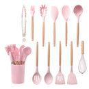 The Atelier | Non-Stick Silicone Kitchen Utensil Set with Wooden Handles