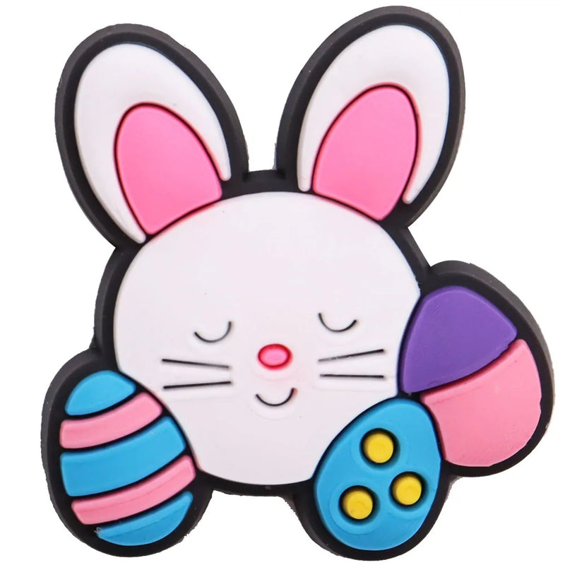 1PCS Cartoon Flower Water Droplets Polar Bear Rabbit Easter Egg Fishtail PVC Shoe Charms Sandals Shoes Decoration Kid Party Gift