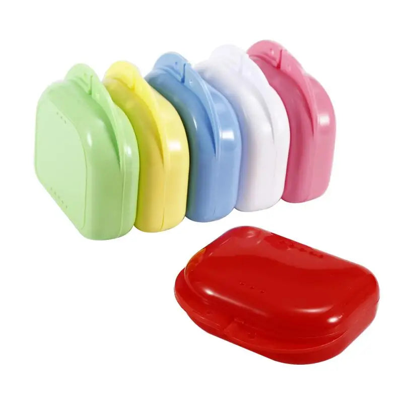 6 Colors Fake Teeth Orthodontic Case Tooth Retainer Mouth Guard Denture Storage Plastic Box Oral Hygiene Supplies Box Case