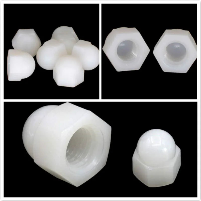 50/100pcs M3 M4 M5 M6 M8 M10/M12 Plastic Hex Nylon Cap Nuts Decorative Cover Semicircle Acorn Nut White Black.