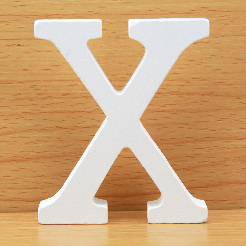 8 CM Letras Decorativas Grandes White Wooden Letters Home Decor Wedding Decoration DIY Personalised Name Design Free Standing