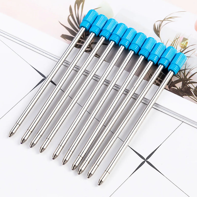 70mm 5 Pieces/Lot 1.0mm Metal Rystal Pen General Gel Pen Writing Smooth Refill Officel Stationery Gift Blue/Black Ink