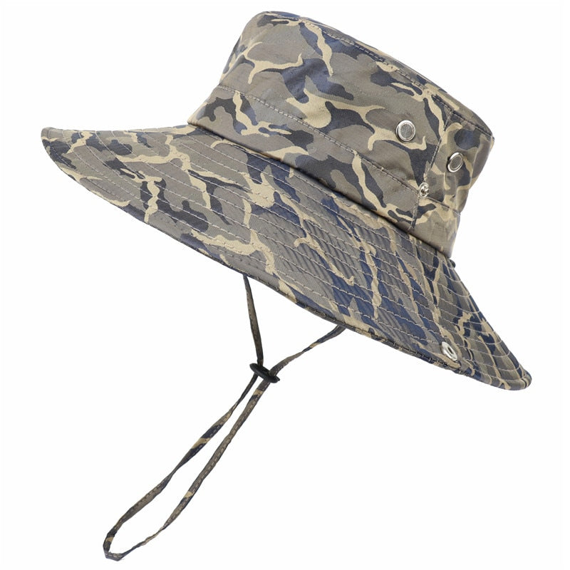 UPF 50+ Bucket Hat Men Women Bob Boonie Hat Summer UV Protection Camouflage Cap Military Army Hiking Tactical Outdoor Sun Hat