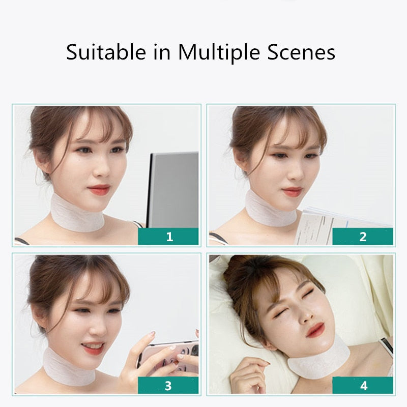 ILISYA Ectoin Anti-wrinkle Neck Mask Hydrating Collagen Neck Patch Anti-Wrinkle Anti-Aging Neck Pad Wrinkle Removal-5 PCS