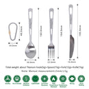 Boundless Voyage Titanium Tableware Travel Flatware Titanium Knife Fork Spoon Chopsticks Straw Outdoor Camping Picnic Cutlery