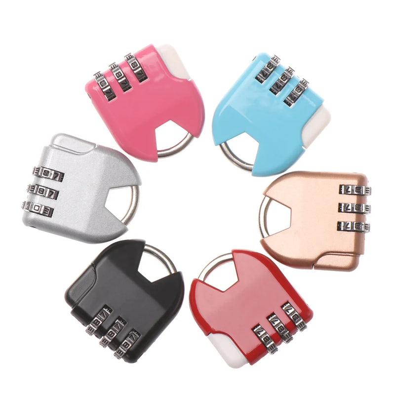 New 1Pc Travel padlock Anti-theft Backpack Small Padlock Resettable 3 Digit Combination Suitcase Password Code Lock Padlock