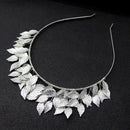 Handgewebtes Haarband Blatt Perle Stirnbänder für Frauen Braut Krone Tiara Hochzeit Haarschmuck