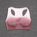 NORMOV 3PCS Fitness Two Piece Set Women Seamless Leggings Long Sleeve Crop Top Sports Bra Tracksuit Wear Workout Sports Suit