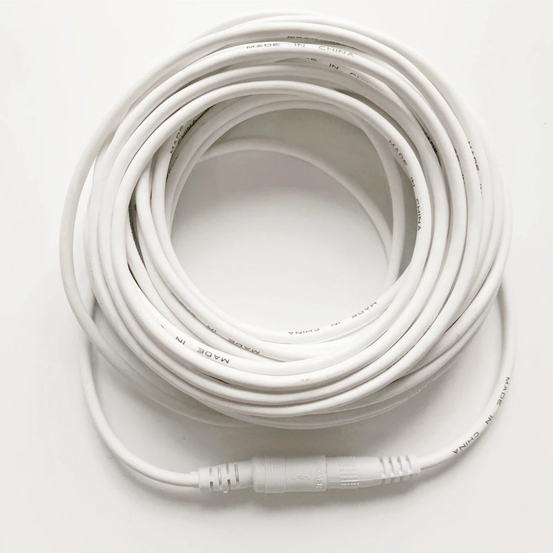 3M/5M/10M/15M/20M/30M/50M DC 12V CCTV Camera Power Cable 5.5mmx2.1mm Male Female White Extension Cord for Security Camera