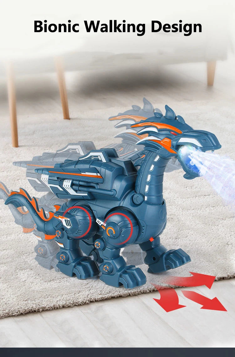 Electric Interactive Spray Fire Dinosaurs Toys Simulation Walking Shaking Dragon Boy Kids Toy Christmas Gift Fine Electronic Pet