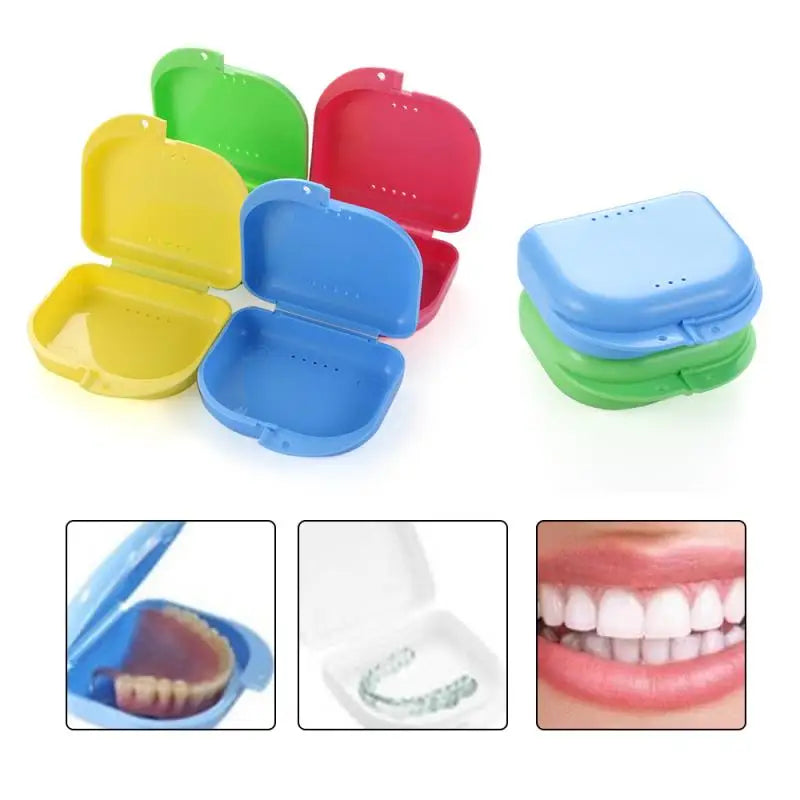 6 Colors Fake Teeth Orthodontic Case Tooth Retainer Mouth Guard Denture Storage Plastic Box Oral Hygiene Supplies Box Case