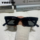 YOOSKE Vintage Rectangle Women Men Sunglasses Brand Designer Small Sun Glasses Frame Female Lady Eyeglasses UV400