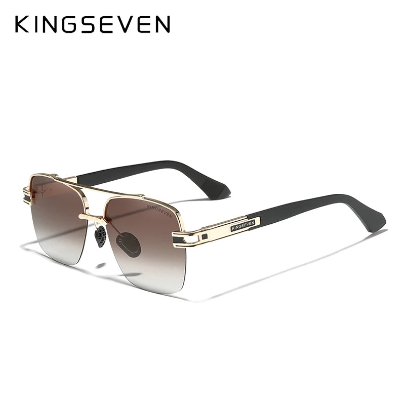 KINGSEVEN 2023 New Design Sunglasses For Men Polarized Gradient Sun glasses Women Men Semi-Rimless Square Retro Eyewear Okulary