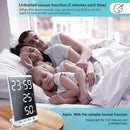 6 Zoll LED Spiegel Wecker Touch-Taste Wand Digitaluhr Zeit Temperatur Feuchtigkeitsanzeige USB-Ausgang Tischuhr