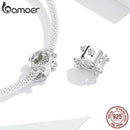 bamoer S925 Silber Hochzeit Kürbis Auto Metall Charm passend für Original Schlangenarmband Krone mit Herzperlen Schmuckherstellung BSC270