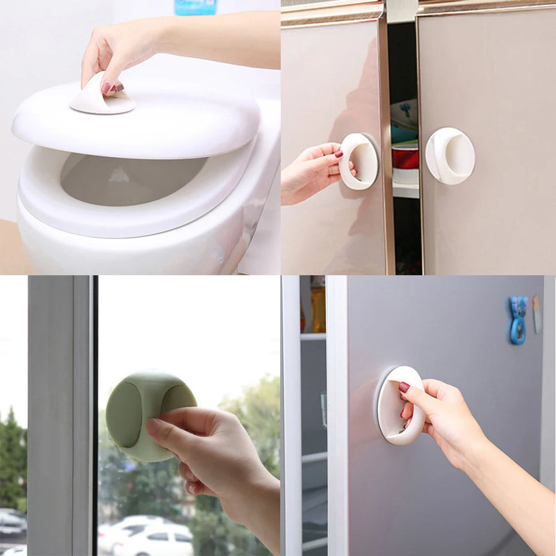 Round Auxiliary Knobs Cabinet Suction Cup Handle Window Sliding Door Self-adhesive Wardrobe Pulls Refrigerator Handle