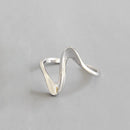 XIYANIKE Silver Color  Creative Waves Design Ring Simple Irregular Handmade Wedding Jewelry for Women Size 17mm Adjustable