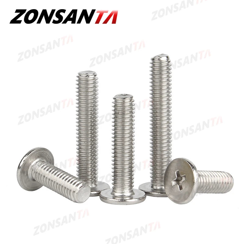 ZONSANTA M2 M2.5 M3 M4 M5 M6 304 Stainless Steel Cross Phillips Ultra Thin Super Flat Wafer Head Screw notebook  Laptop Bolt